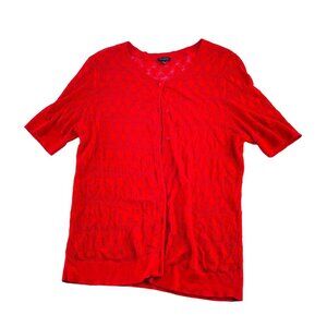 Talbots Womens Red Knit Cardigan Sweater XL Great For A Fancy Dinner Or Pretendi